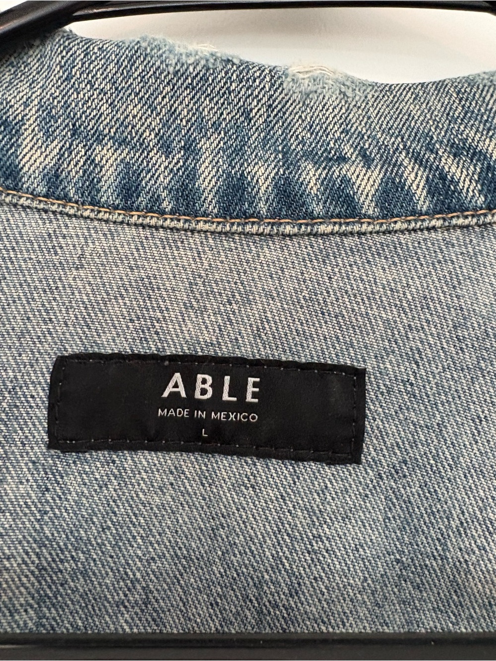 ABLE Light Blue Distressed Denim Jacket - Picture 2 of 7